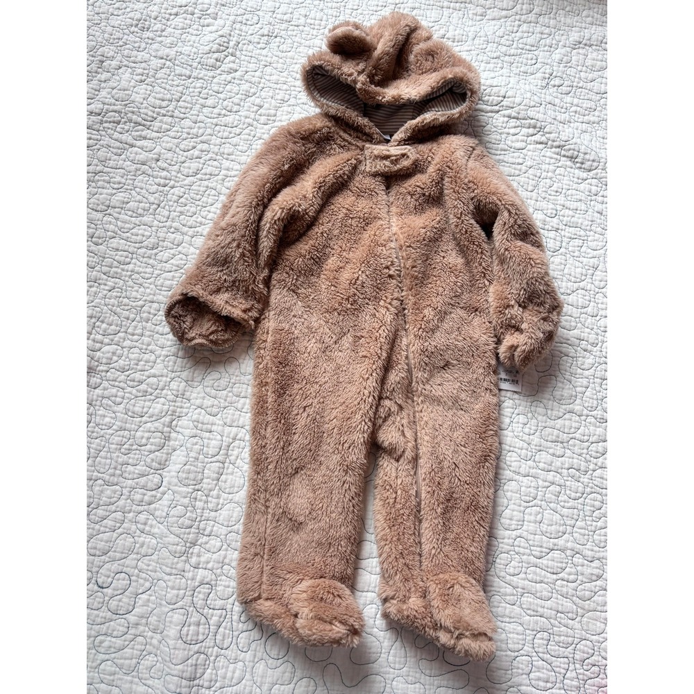 Carters Just One You Baby Sherpa Fleece Bunting Suit Tan Brown 6 Months